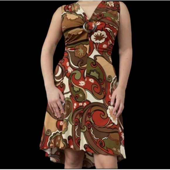 Vintage Speechless Large Flare Boho Dress Fairy core Paisley Empire waist - Picture 13 of 13